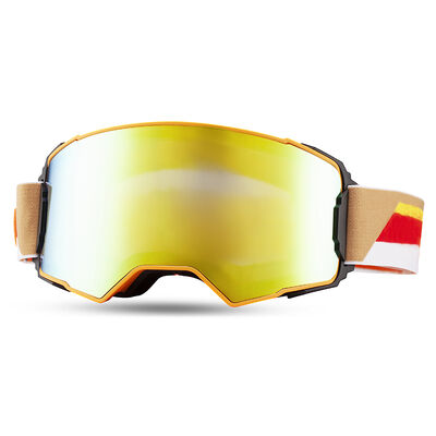 Colorful coating ski goggles, custom-made by the manufacturer. Anti-fog and anti-glare, suitable for all scenarios in the ski resort, professional equipment.