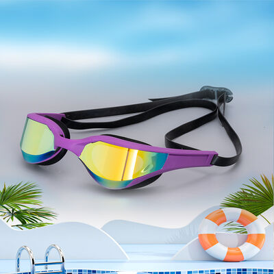 Eco-friendly Materials Soft Silicone UV Protection PC Colorful Lens Swimming Goggles for Swimming Poo;