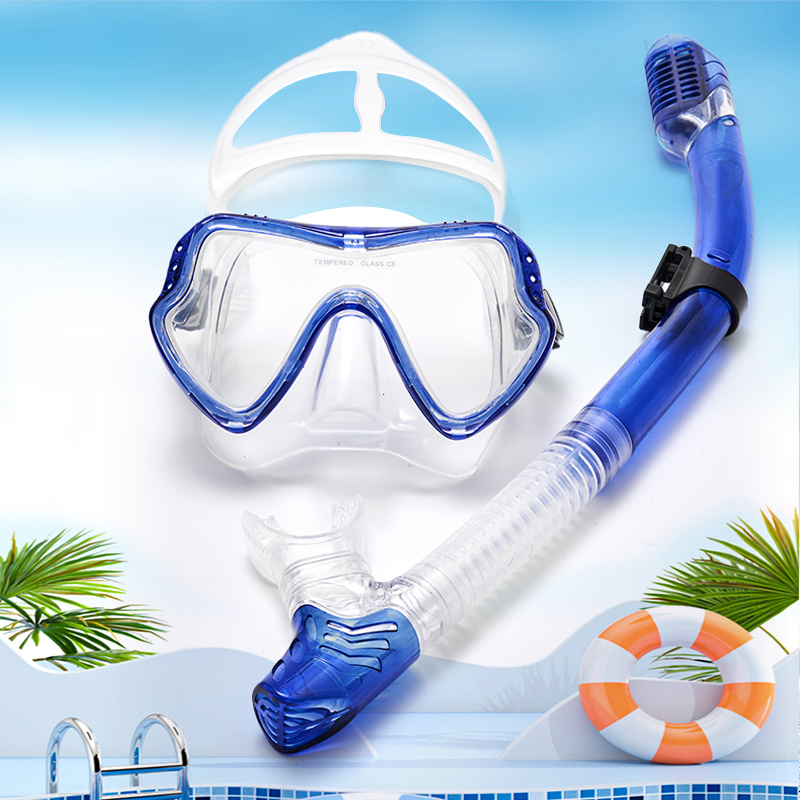 Snorkeling Gear for Adults, Snorkel Set Scuba Diving mask Dry-Top,Nose Cover, HD Tempered Glass Panoramic Anti-Leak Anti-Fog,