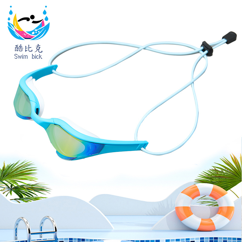 Electroplated colored unisex anti-fog swimming goggles, fashionable and good-looking eye protection glasses