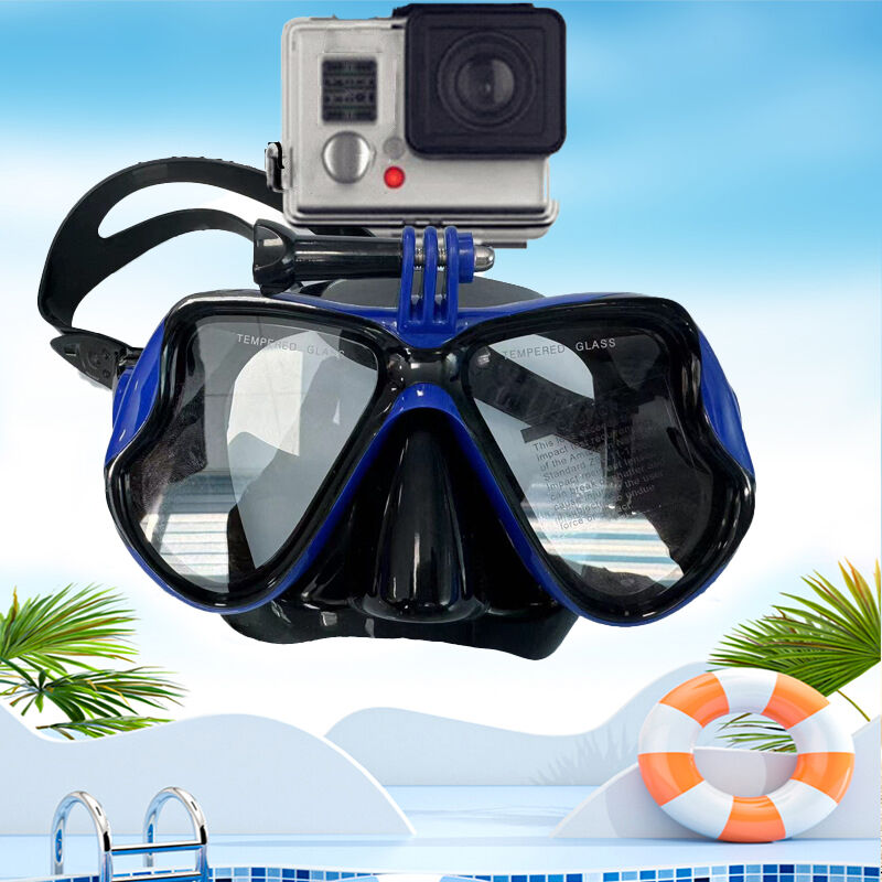 Professional Diving Mask with Foldable Buckle & Camera Mount, Anti-Fog Tempered Glass Snorkeling Gear for Adults