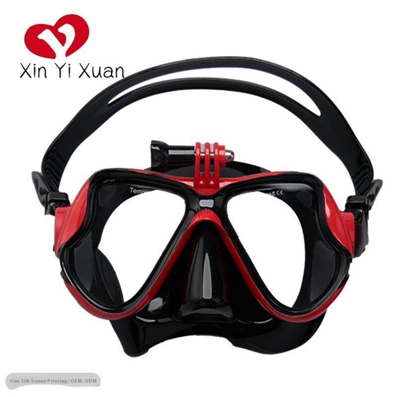 Professional Diving Mask with Foldable Buckle & Camera Mount, Anti-Fog Tempered Glass Snorkeling Gear for Adults