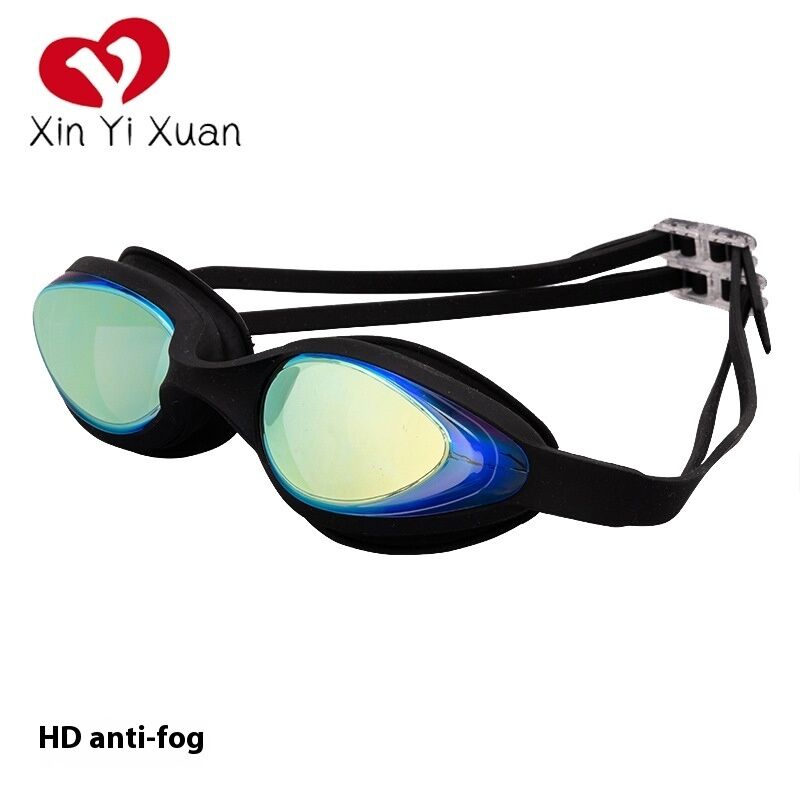 Adult silicone swimming goggles - suitable for both men and women. Electroplated, high-definition, water-resistant and anti-fog silicone swimming goggles. Factory custom-made with stock available.