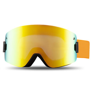 Adult magnetic type ski goggles with replaceable lens, cylindrical double-layer anti-fog protective eyewear for skiing, factory customized protective goggles