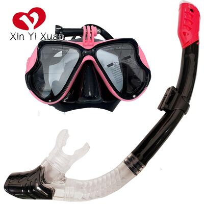 Adult swimming mask, wet breathing tube set, elastic fabric head-mounted snorkel mask, custom tempered glass diving mask