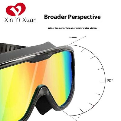 Adult swimming goggles with silicone waterproof and anti-fog integrated earplugs, large frame swimming goggles, cross-border OEM customized swimming goggles for men and women, electroplated.
