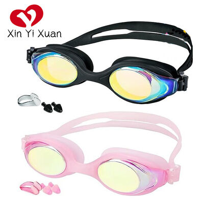 Swimming Goggles Full Protection with Nose Clip Earplugs,Swim Pool Goggles for Men Women kids，EASY ADJUSTMENT
