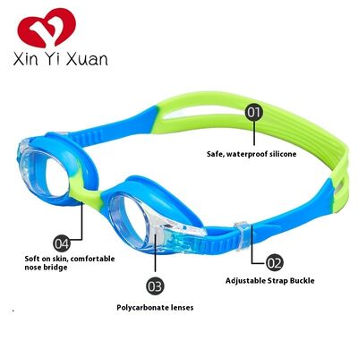 New model children's swimming goggles - Silicone integrated double-head with casual competition style - Waterproof and anti-fog swimming sports equipment - Racing swimming goggles
