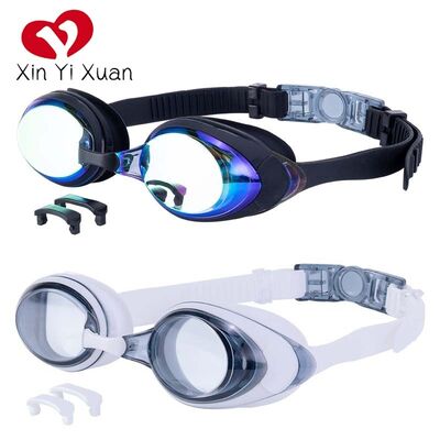 New custom-made swimming goggles - high-definition waterproof and anti-fog large-frame silicone integrated earplugs for both men and women, suitable for cross-border outdoor swimming.