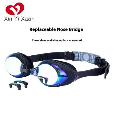 New custom-made swimming goggles - high-definition waterproof and anti-fog large-frame silicone integrated earplugs for both men and women, suitable for cross-border outdoor swimming.