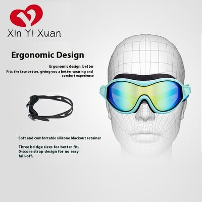 Adult silicone swimming goggles, high-definition large-frame swimming goggles, colorful electroplating, swimming goggles for adults, anti-fog silicone custom-made swimming goggles