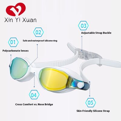 2026 Factory Hot-selling Customized Color Adult Swimming Goggles with Comfortable Silicone Blackout Retainer