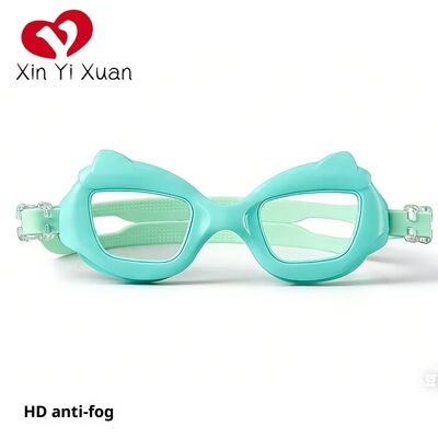 Children's Cartoon Cat-Ear Swimming Goggles with Anti-Fog Technology and High-Definition Lens for Clear Vision