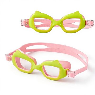 Children's Cartoon Cat-Ear Swimming Goggles with Anti-Fog Technology and High-Definition Lens for Clear Vision