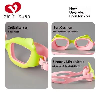 Children's Cartoon Cat-Ear Swimming Goggles with Anti-Fog Technology and High-Definition Lens for Clear Vision