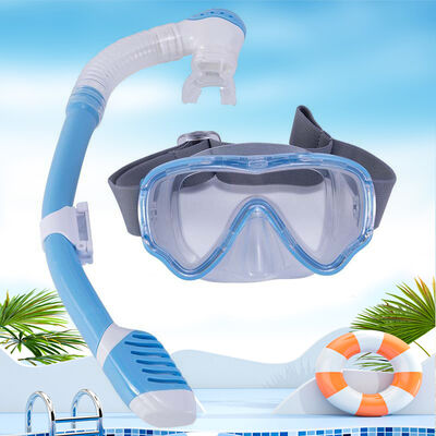 Máscara de Mergulho com Faixa de Cabeça Tricotada, Lente de Vidro HD, Ajuste Elástico, Equipamento de Mergulho Elegante