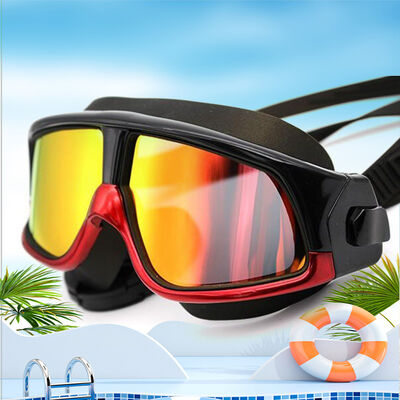 Gafas de natación de marco grande impermeables y antivaho, ajuste ceñido, equipo de natación HD