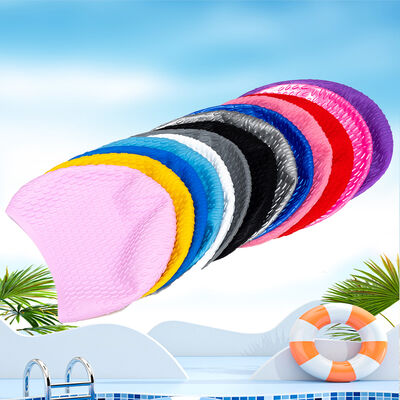 Best-selling water droplet cap | High-elasticity waterproof adult swimming cap, providing comfortable ear protection, multi-color ear protection swimming cap