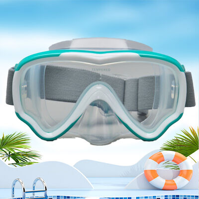 Parent-child style panoramic diving mask | Tempered glass anti-fog feature | Soft silicone seal | Safe and comfortable